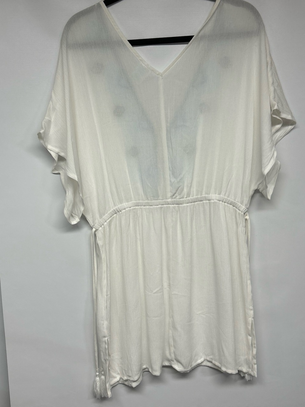 Kona Sol White Tunic with Blue Embroidery - Picture 3 of 4